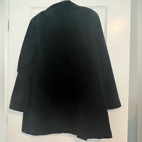 Suede. Dennis Basso Black Water Resistant Blazer/Trench. Size L. - Picture 2 of 7